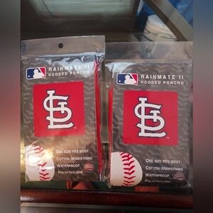 St. Louis Cardinals Baseball Hooded Poncho Rainmate 2009 Set Of 2 NWT